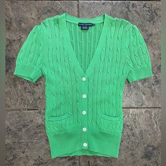 Ralph Lauren Women's Button Cuff Long Sleeve Sweater Green Size Small main image 0
